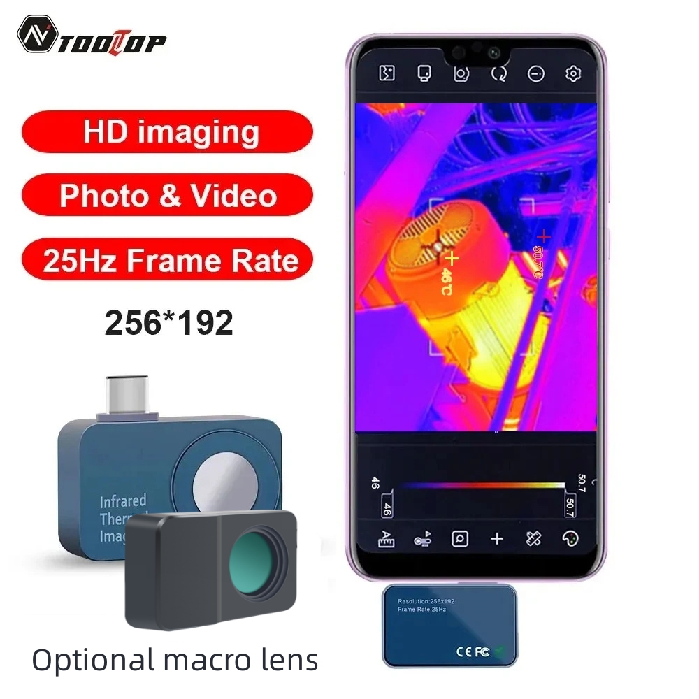 Infiray P2 Pro Macro Lens - TOOLTOP T7 256*192 Android tipo C