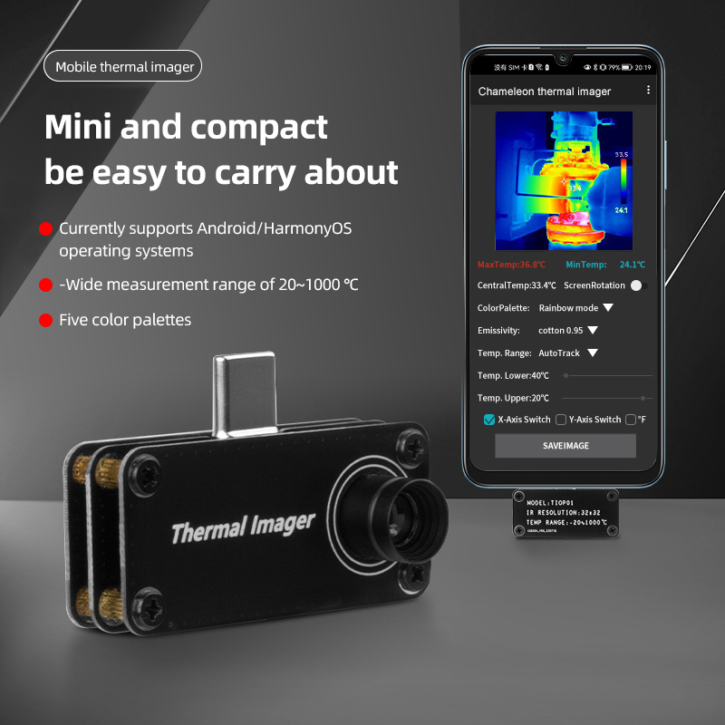 Tiop01 Thermal Camera - TIOP01 Cámara termográfica Visión nocturna Cámara