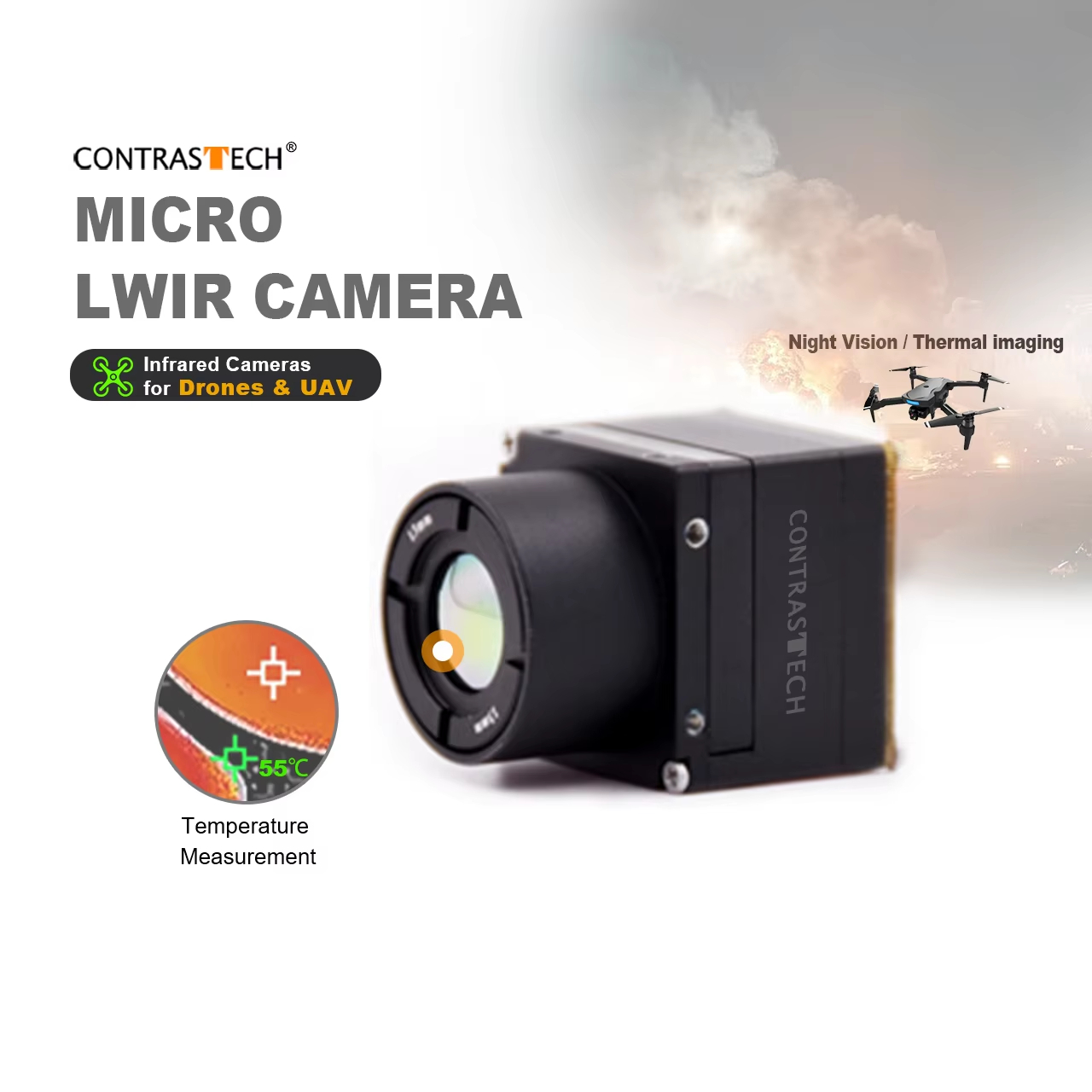 Thermal Imager Drone Gimbal - 640x512 LWIR núcleo de imagen térmica