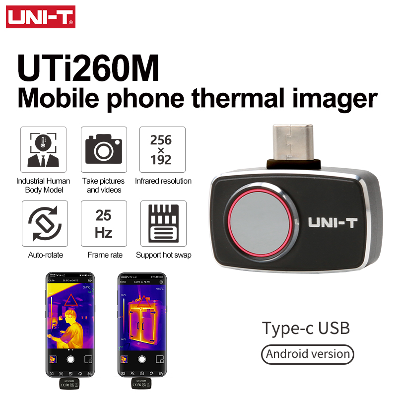 Thermal Imaging Camera 256X192 - Cámara termográfica UNI-T para teléfono inteligente